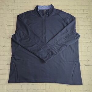 GRAHAM LUXE Mens Navy Blue 1/4 Zip Pullover Top Size 3XL Golf Casual Zip Pockets